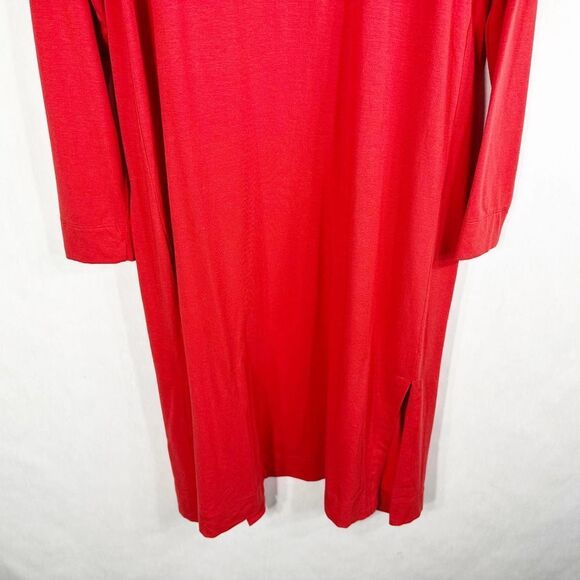 Isaac Mizrahi XS Cardigan Sweater Long Red Open Front‎ Long Sleeve Cotton 1142 - Picture 5 of 9